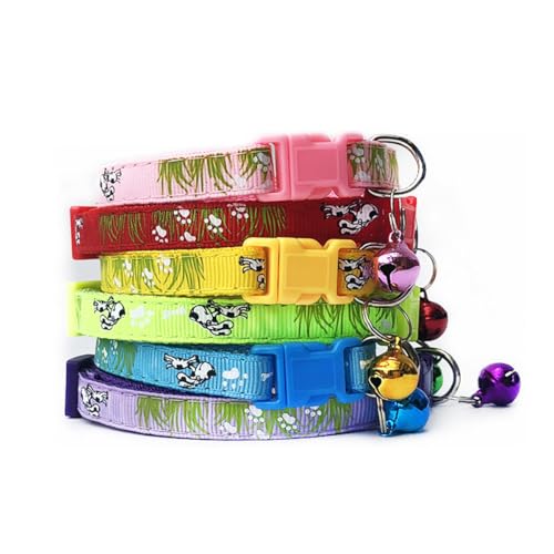 Ieron 12 Pcs Adjustable Puppy Collars, Paw Print Puppy Whelping Collars, Safety Collars Quick Release Buckle - Image 2