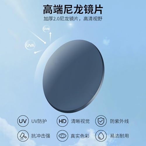 OUXUNDAI Lunettes De Soleil Homme Lunettes De Soleil à Cadre Rond pour Femmes, Protection UV, Lunettes De Soleil Tendance Et Haut De Gamme, Lunettes De Soleil Conduisant pour Les Hommes – vue 3