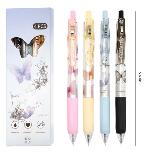 Set de 8 bolígrafos retractiles gel tinta negra miniatura 2