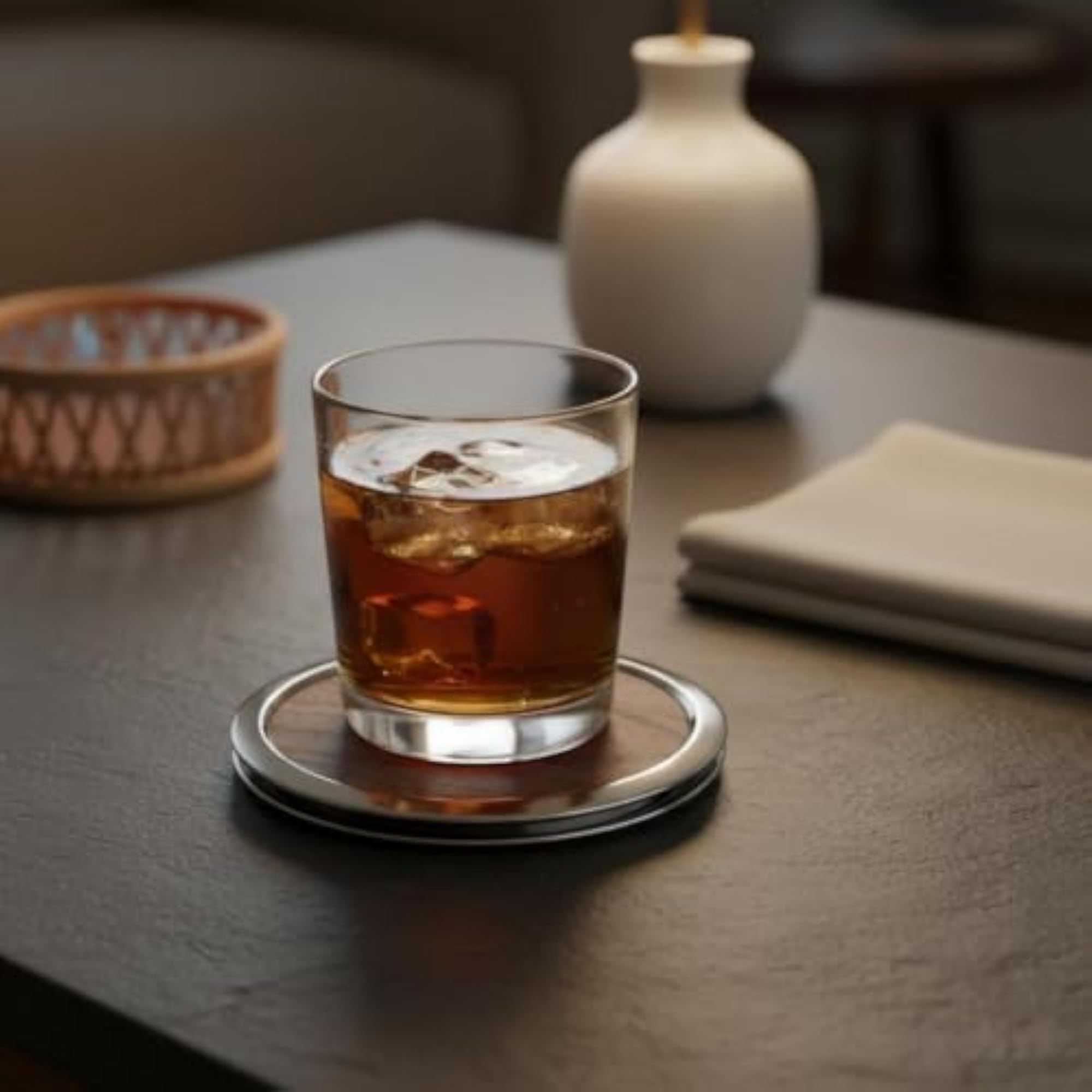 Walnut Wood Coaster Set for Tabletop Protection