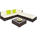 TecTake Aluminio POLIRATÁN Conjunto TRESILLO Muebles DE RATÁN Conjunto para JARDÍN Incl....