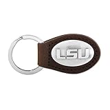 NCAA Lsu Tigers Brown Leather Concho Key Fob, One Size