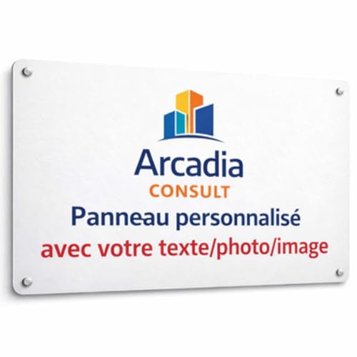 INDIGOS UG - Panneau personnalisé avec texte souhaité - plaque en composite aluminium - 8 formats - avec photo, texte ou logo - pour garage, hôtel, parking, école, carport, entreprise