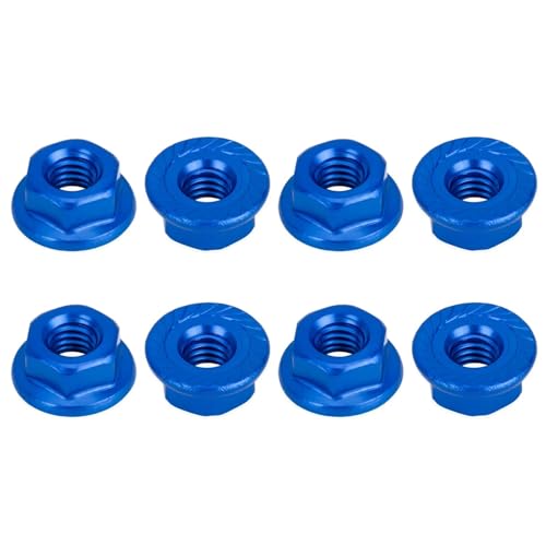 RC�J�[���i For TRX4 For SCX10 For Scania Drift M4 Flange 1/10 1/14�A���~�z�C�[�����b�N�i�b�g�}���`�J���[ 4/8 �� RC �J�[�g���b�N�N���[���[���j�o�[�T��(Blue1,8pcs)