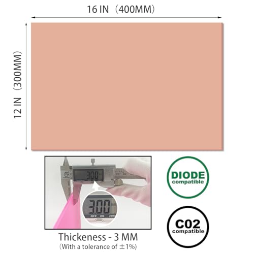 Image of 2pcs Pastel Cell Cast Acrylic Sheet Dusty Mauve 1 /8inch (3mm) 11.8x15.7 300x400mm Glossy Matte Laserable Plexiglass Sheets Plasitc Board for Laser Cutting Engraving DIY Project