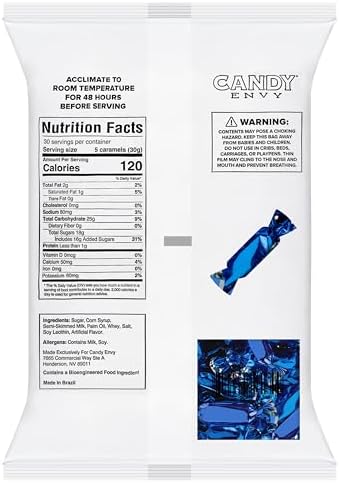 Candy Envy - Individually Wrapped Caramels - Navy Blue Wrapper - 2 Pound Bulk Navy Blue Candy - 1