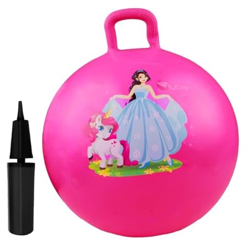 Flybar Hopper Ball for Kids - Bouncy Ball with Handle, Durable Bouncy Balls, Kangaroo Ball, Exercise Ball, Indoor and Outdoor Toy, Pump Included, Toddler Toys for Boys and Girls, Ages 3 and Up (Prn S) Cover