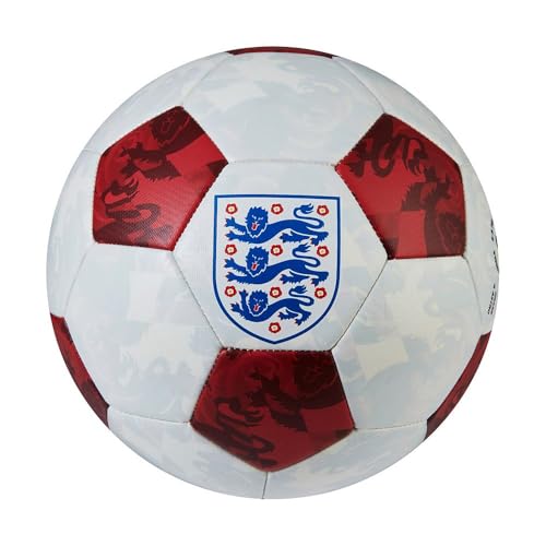 Mitre Engalnd Training 32 Football, White/Red, Size 5