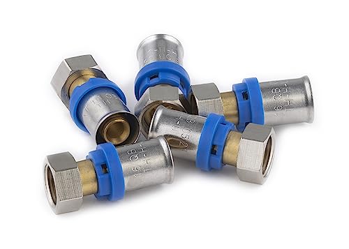 Raccord Multicouche à Sertir Multi profils TH-H-U diamètre Ø16 mm - à visser Femelle tournant 12x17 (3/8) sachet de 5 raccords - Norme NF 545 pour réseau d'eau potable et chauffage NOYON & THIEBAULT