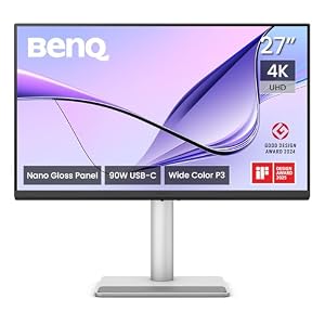BenQ MA270UP 27 Zoll 4K Monitor mit Nano-Gloss-Beschichtung für MacBook, Dual-USB-C (90W), Mac-Farbabstimmung, integrierter USB-Hub, Steuerung von Helligkeit & Lautstärke direkt am Mac, P3-Farbraum