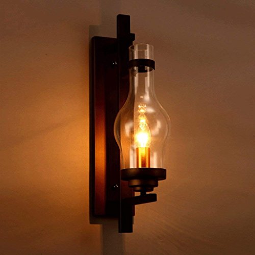 Aplique de pared industrial con luz retroiluminada de vidrio para dormitorios elegantes