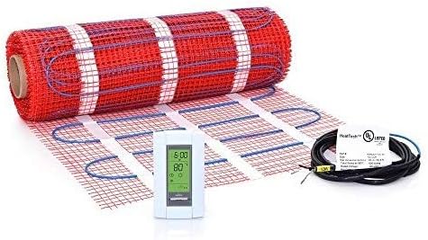 50 sqft Mat Kit, 120V Electric Radiant Floor Heat Heating System w/Aube Programmable Floor Sensing Thermostat