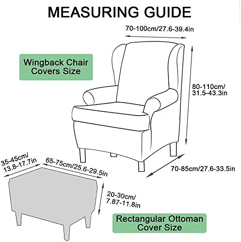 Funda elástica para sillón de la sala de estar con protector de otomana 7