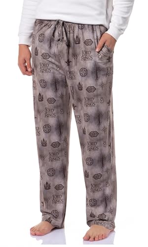 The Lord of The Rings Men's Tossed Print Tree of Gondor Crown Sleep Pajama Pants
