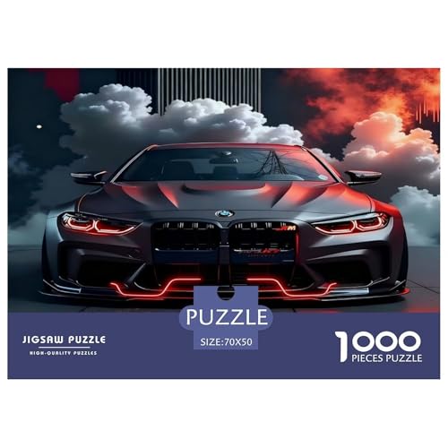 Puzzle de 1000 piezas de coche rojo: entretenimiento creativo y decoración moderna de 70x50cm