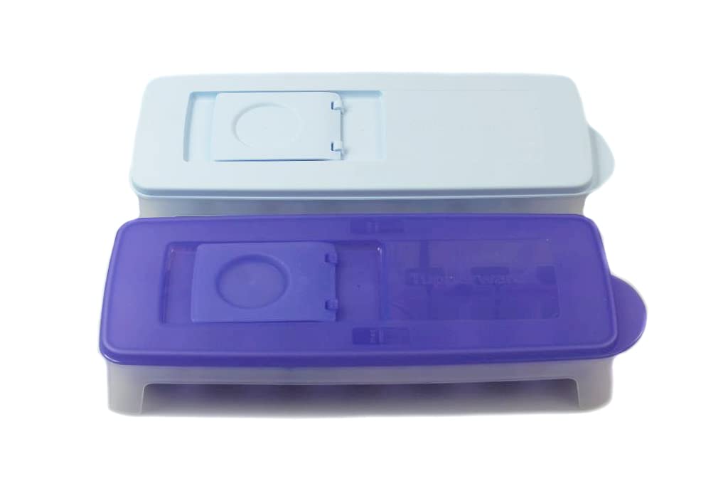 Tupperware Gefrier-Behälter Eiswürfler lila-weiß + himmelblau G29 Eiswürfelwunder 39023