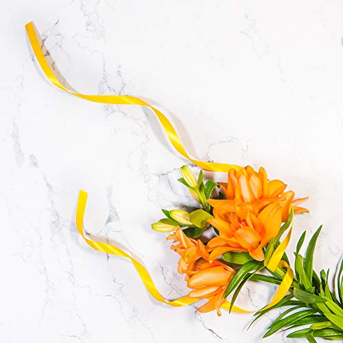 Image of Solid Color Double Faced Yellow Satin Ribbon 1-1 /2 inch X 25 Yards, Ribbons Perfect for Crafts, Wedding Decor, Bow Making, Sewing, Gift Package Wrapping and More