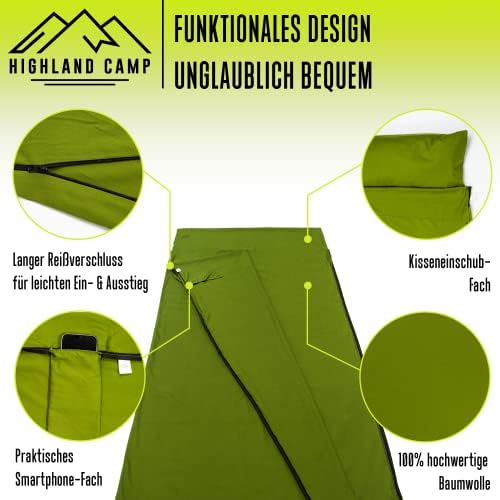 Hüttenschlafsack von Highland Camp in Grün