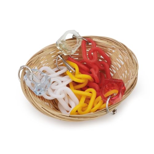 Hypeety Cesta de tecido, pássaro, papagaio, suspenso, gaiolas de brinquedo, papagaio, periquito, cal