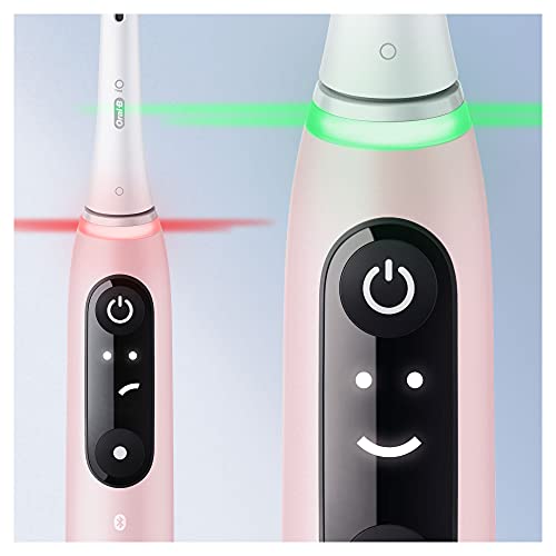 Oral-B iO Series 6 Elektrische Zahnbürste/Electric Toothbrush, Doppelpack mit 2 Aufsteckbürsten, 5 Putzmodi für Zahnpflege, Magnet-Technologie, Display, Geschenk für Sie/Ihn, black lava/pink sand – Bild 5
