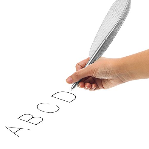 Frienda 12 Pieces Feather Gel Ink Rollerball Pens Feather Ballpoint Black Ink Pens, 0.38 Mm Point #TOP4