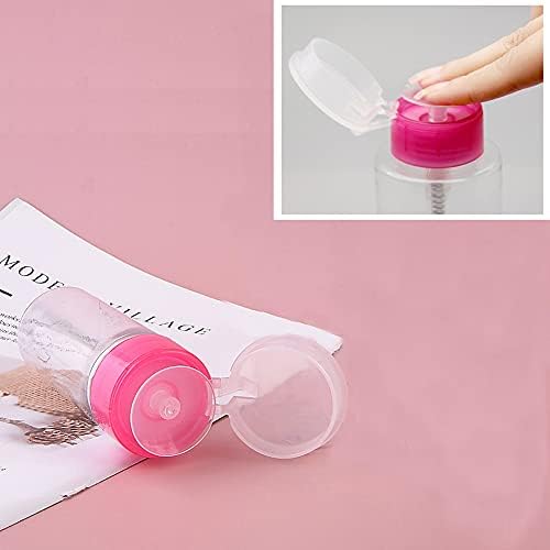 2pcs 100ml Nail Polish Remover Pump Dispenser Push Down Cleanser Bottle Nail Polish Remover Liquid Container for Makeup Remover Nail Art
