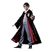 Disguise Harry Potter Premium Costume, Kids Prestige Hooded Robe and Jumpsuit, Children Size Large (10-12), Black & Red (107539G)