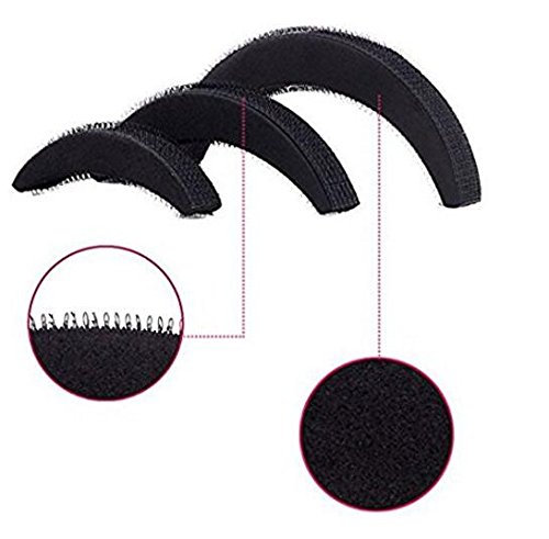 3pcs Black Different Size Bump It Up Volume Inserts Do Beehive Hair Pad Base Styler Insert Tool Hair