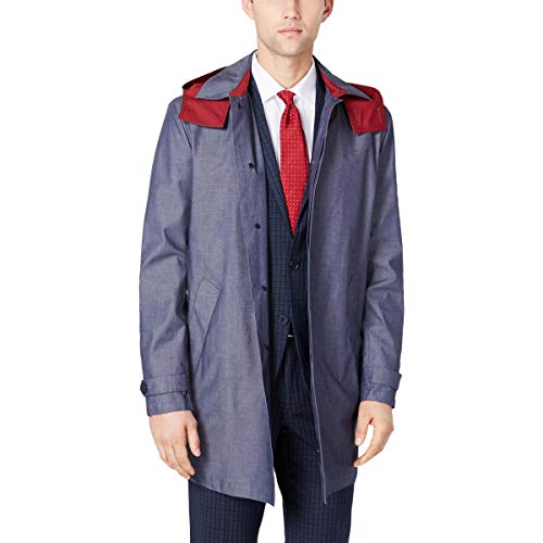 Tommy Hilfiger Mens Wolf Lightweight Trench Raincoat Navy 42L