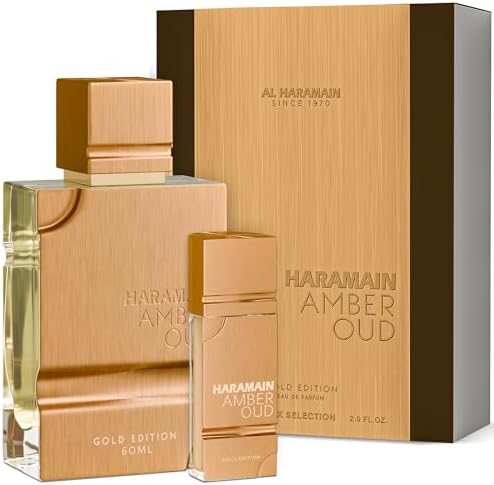 Al Haramain Amber Oud Gold Edition Eau De Parfum Spray 60ml + ATOMIZER – Unisex Perfume Arabian Perfumes for Women & Men – Long-Lasting Sweet Fragrance Arabic Cologne – Men & Women's Gift (2 oz.)