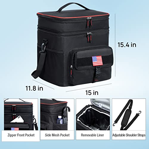 Lekespring Cooler Bag Lightweight Cooler Leak-Proof With Zipper, Soft Cooler Insulated Bag Portable Ice Chest Box For Lunch, Beach, Drink, Camping(37.5L) #TOP6