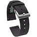 Barton Canvas Quick Release Watch Band Straps - Choose Color & Width - 18mm, 20mm, 22mm - Smoke Grey 22mm