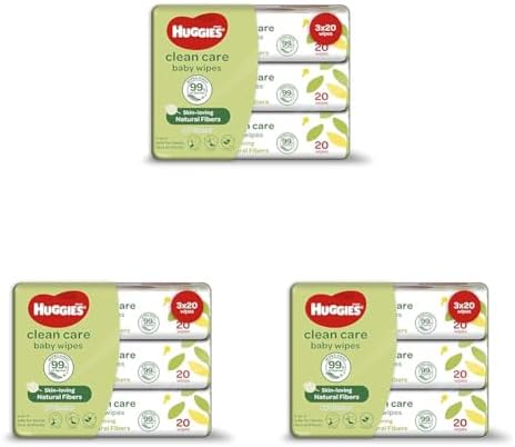 Huggies Clean Care Baby Wipes, 20ct (Pack of 3) 7