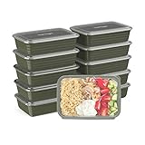 Bentgo Prep 1-Compartment Meal-Prep Containers with Custom-Fit Lids - Microwaveable, Durable,...