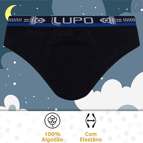 Kit 05 Cuecas Texturizada a Ar Boxer Lupo Sem Costura Box Infantil Meninos Kids | GG | 1 Azul - 2 Ma