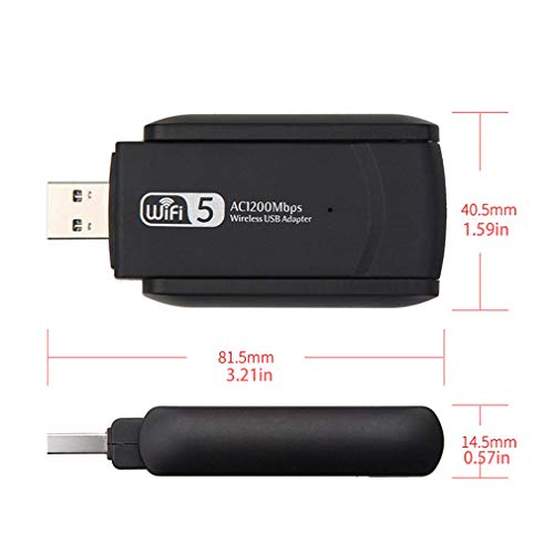 Adaptador Wi-Fi Usb 3.0 1200Mbps Dual Band 5Ghz 2.4Ghz Antena Wi-Fi DongleBlack
