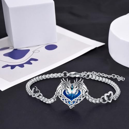 Animal Bracelet for Women 925 Sterling Silver Celtic Dragon/Horse/Wolf Bracelet Adjustable Bracelet Cute Animal Jewelry Gift for Women2