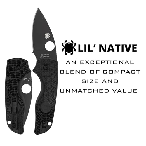 Spyderco Lil'Native Lightweight Folding Knife - With DLC Coating CTS BD1N Steel, FRN Handle, PlainEdge - C230PBBK - Image 2