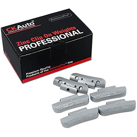 CKAuto P Style Zinc Clip on Wheel Weights 1oz, Coated, 25Pcs/Box Fit for Steel Wheel Cover
