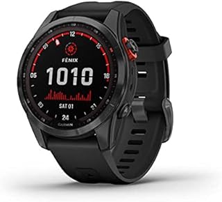 Garmin FENIX 7S SOLAR Slate Gray z czarnym paskiem, S, Czarno/Szary