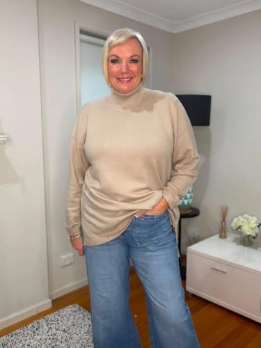Image of TIYOMI Plus Size Sweater Tops for Women Turtleneck Warm Pullover XL-5XL