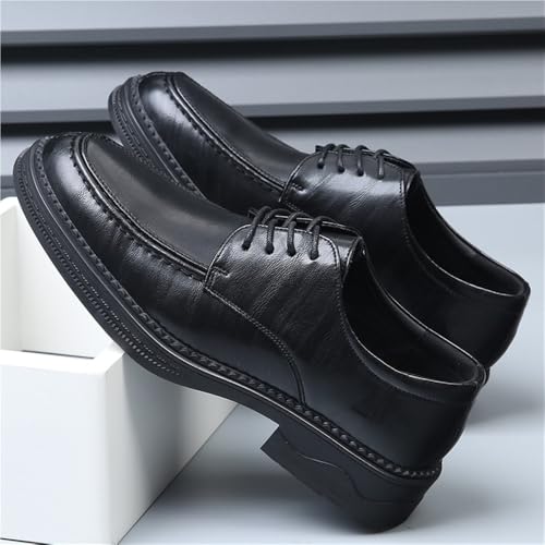 Men's Genuine Leather Business Dress Shoes British Style Breathable Soft Sole Elevator Wedding Groom Formal Shoes3