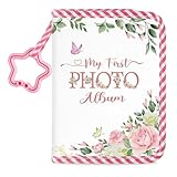 Baby's My First Family Album Soft Photo Cloth Book Watercolor Flower My First Book of Photos Baby Memory Album Gift Holds 4x6 Pictures for Babies Newborn Toddler & Kids Baby Shower