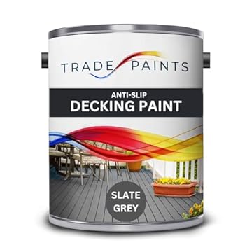 paints4trade Anti-Slip Garden Decking Paint – Slate Battleship Grey - 5L - Durable Non-Slip Garden Deck Floor Coating for Wood & Timber, Weatherproof Outdoor Finish,
