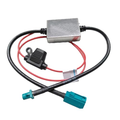 Akfldms Noise Level Below 7dB for Clearer Reception 5th Generation ANT208 Car 12V FM AM Radio Inline Antenna Signal Booster with 25dB Gain