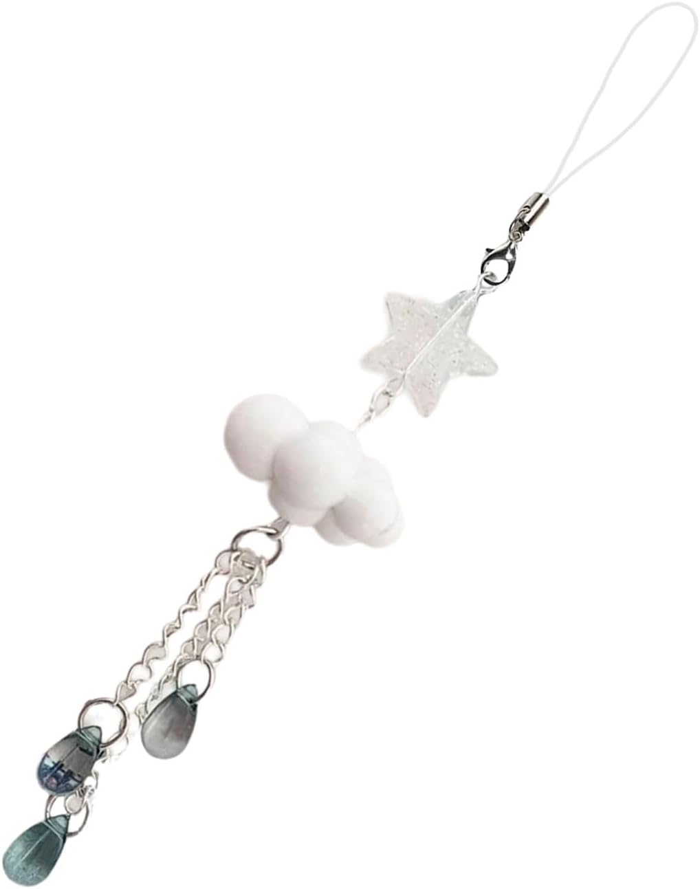 Artistic Beaded Cellphone Lanyard Delicate Handwoven Phone Charm Cloud Star Phone Lanyard for Fashion Enthusiasts Suitable for Various Phones
