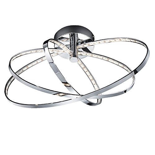 Plafonnier LED intégré 13 W Reality blanc chaud oval 44cm métal