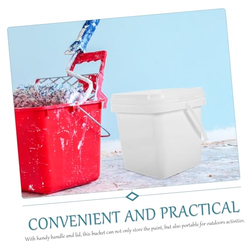NUOBESTY Plastikeimer mit Deckel und Griff Kunststoffeimer für Farbe und Aufbewahrung Robuster Langlebiger Eimer für Maler und Bastler für Outdoor-aktivitäten und Vielseitige Anwendungen