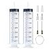2 Pack 300ml Syringes, Extra Large Plastic Syringe for Glue Dispensing, Scientific Labs, Watering, Refilling, Multiple Uses
