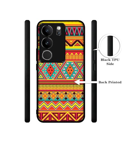 Image of Artistic Rangoli Design Premium 2D Printed Metal Back Case Cover for Vivo V29 5G / V29 Pro 5G, Multicolour